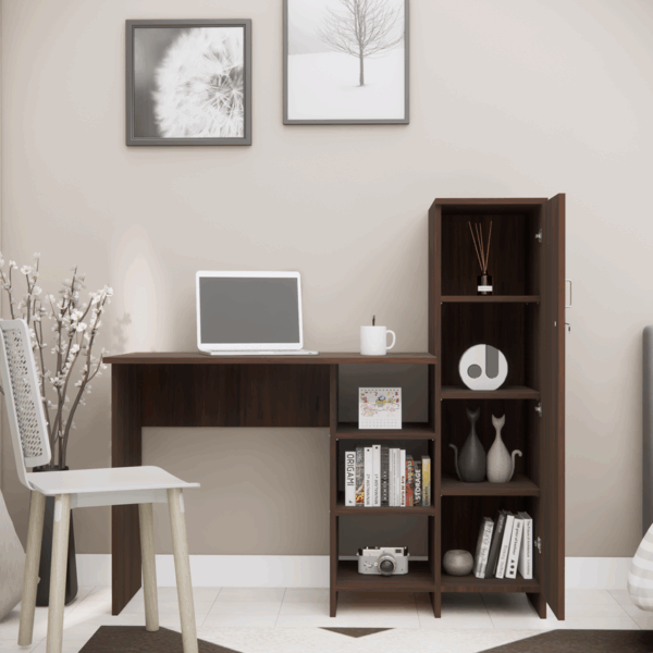 Multipurpose Hutch Desk with storage  in Asian walnut (DIY)