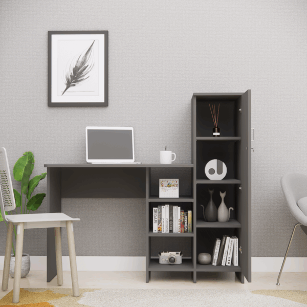 Multipurpose Hutch Desk with storage  in Slate Grey (DIY)