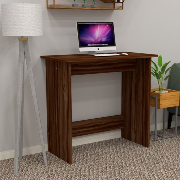 Corner-Rounded Multipurpose Writing & Computer Desk in Asian Walnut Finish (DIY)