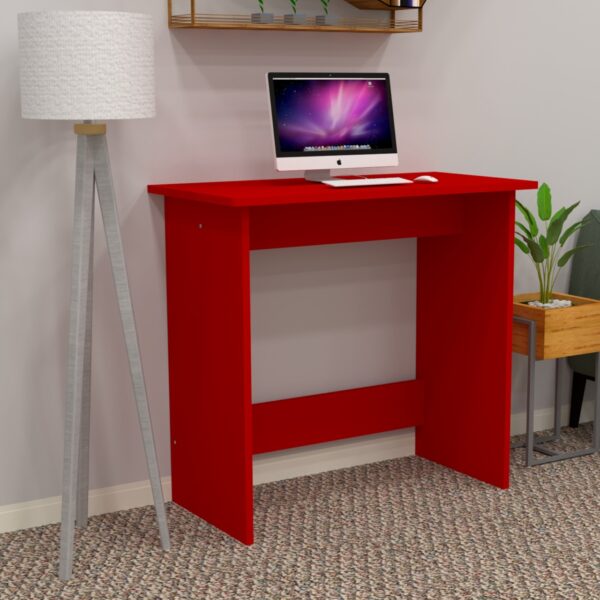 Corner-Rounded Multipurpose Writing & Computer Desk in Red (DIY)