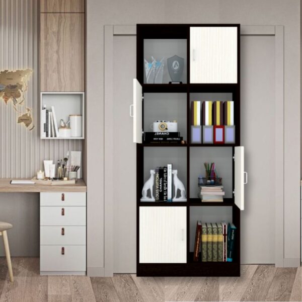 Cinderella 8 Shelves Bookshelf in Highland Pine & Chiyoda Wange Finish