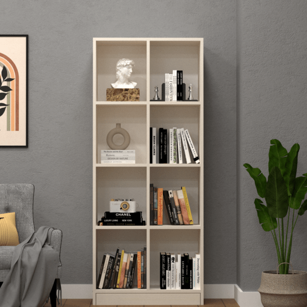 Multipurpose Matrix Cabinet – 8 Open Shelves in Highland Pine Finish