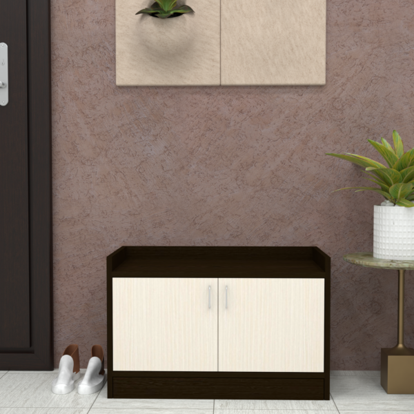 Ella 2 Doors Multipurpose Cabinet in Highland Pine & Chiyoda Wange Finish