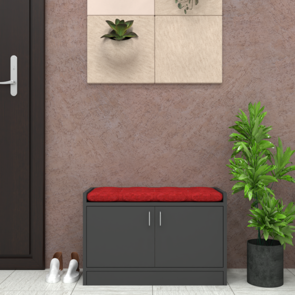 Ella 2 Door Multipurpose Cabinet with Cushion in Slate Grey Finish