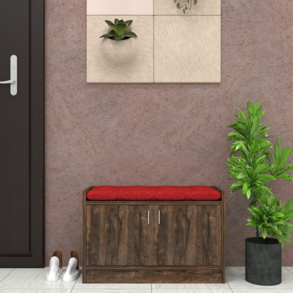 Ella 2 Door Multipurpose Cabinet with Cushion in Cochwood Brown Finish