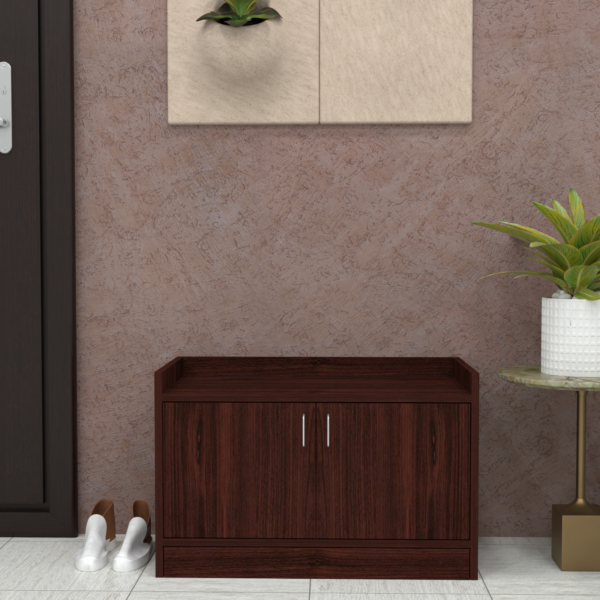 Ella 2 Doors Shoe Cabinet in Rose Wood Finish