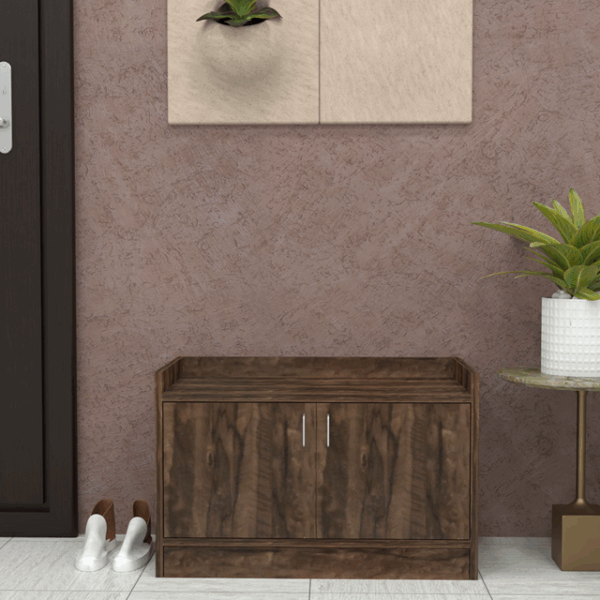 Ella 2 Doors Multipurpose Shoe Cabinet in Cochwood Brown