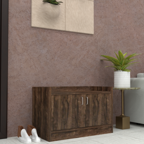 Ella 2 Doors Multipurpose Shoe Cabinet in Cochwood Brown