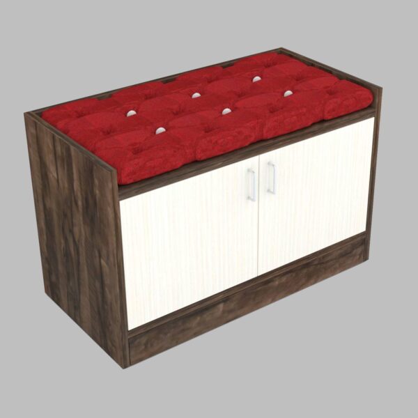 Ella 2 Door Multipurpose Cabinet with Cushion in Highland Pine & Chiyoda Wange Finish