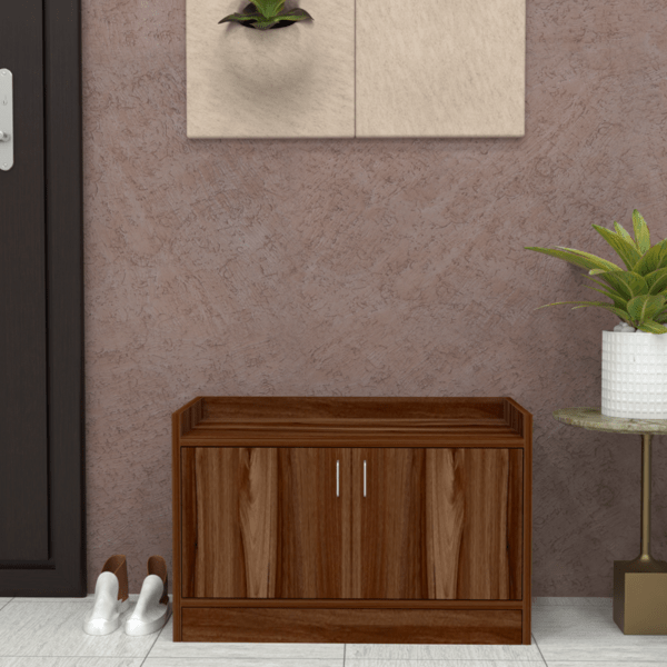 Ella 2-Door Wooden Shoe Cabinet in Asian Walnut Finish (DIY)