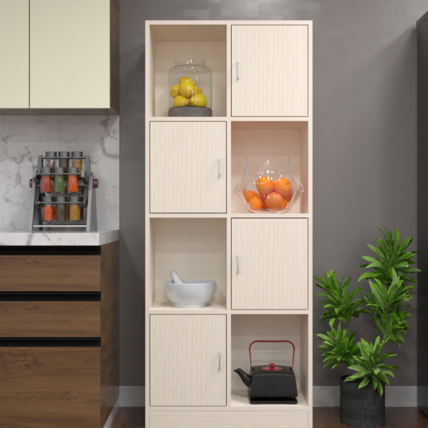 Multipurpose Matrix Utility Cabinet 8-Shelf Semi-Open in Highland pine