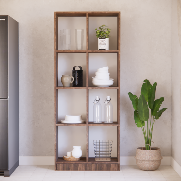 Cinderella 8 Shelves Open Multipurpose Utility Cabinet in Cochwood Brown Finish
