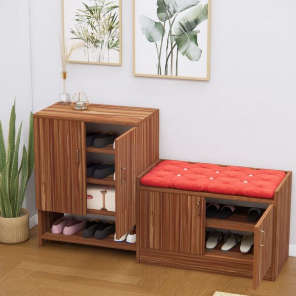 Ella Combo of Two Multipurpose Storage Units in Asian Walnut Finish