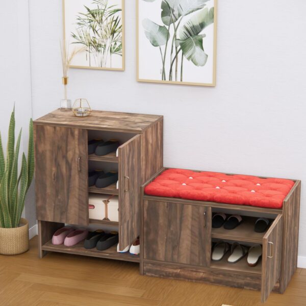 Ella Combo of Two Multipurpose Storage Units in Rose Wood Finish