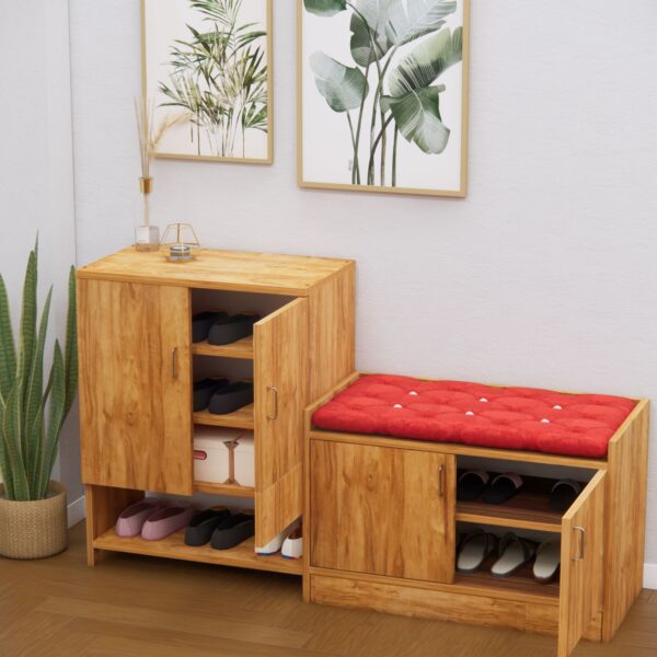 Ella Combo of Two Multipurpose Storage Units in Plateau Apple Finish