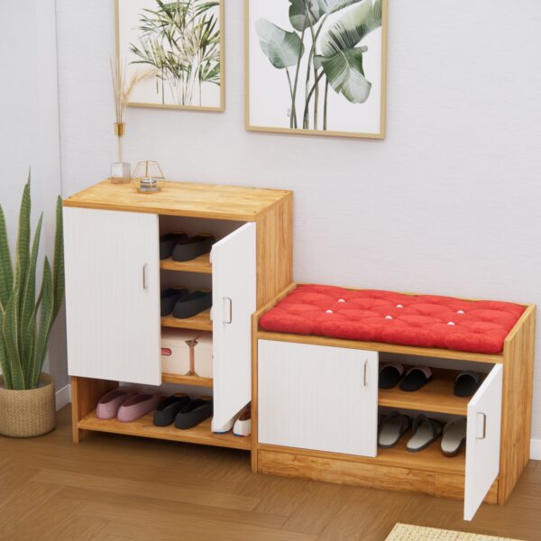 Ella Combo of Two Multipurpose Storage Units in Highland Pine & Plateau Apple Finish