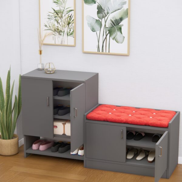 Ella Combo of Two Multipurpose Storage Units in Slate Grey Finish