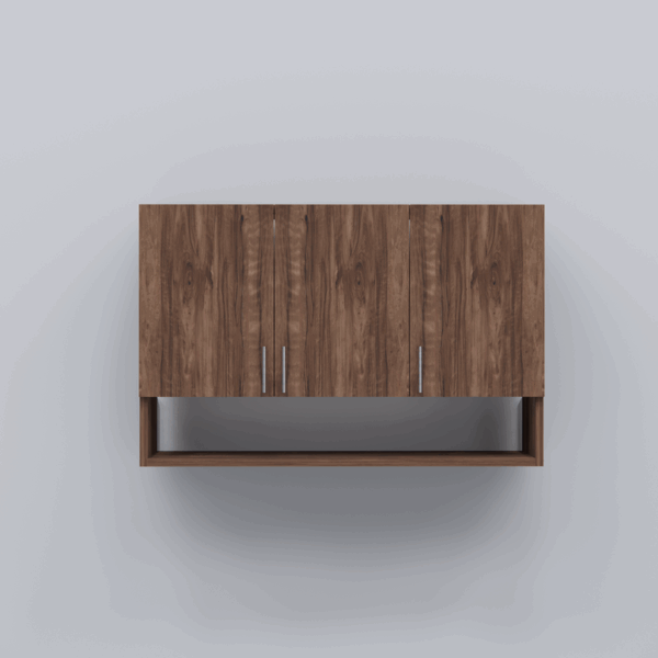 3 Doors Modular Wall Cabinet with Organizer Shelf in Coachwood Brown (DIY)
