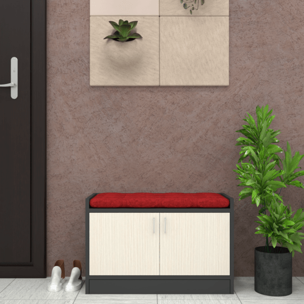 Ella 2-Door Multipurpose Cabinet with Cushion in Highland Pine & Slate Grey Finish (DIY))