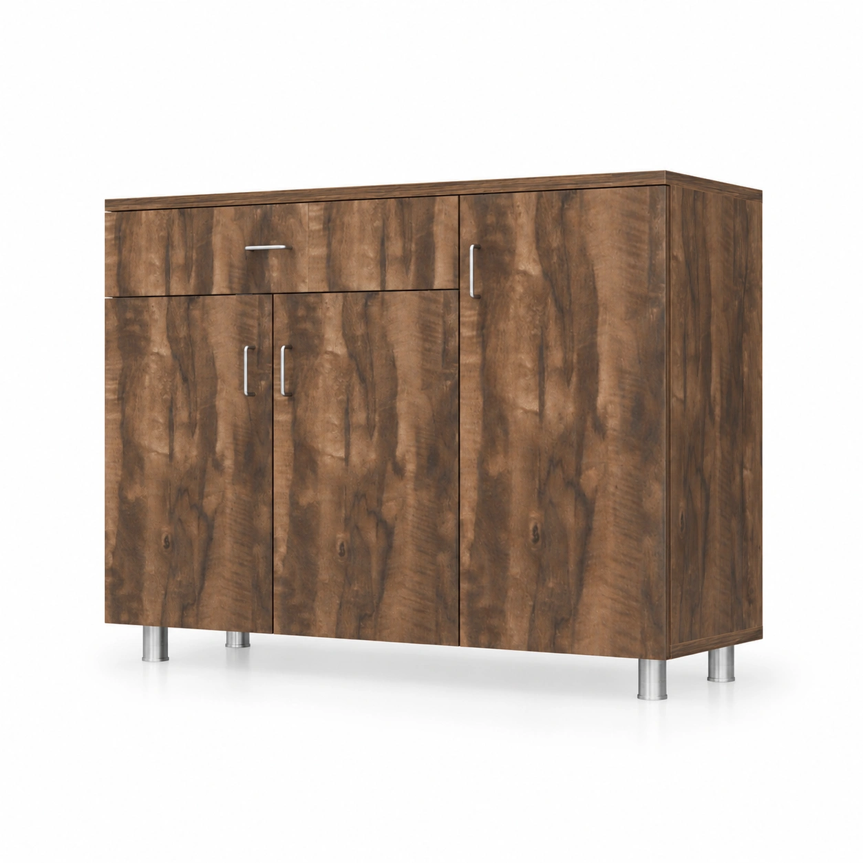 SP-KITCAB-072K_4 3 Door Multipurpose Cabinet with Drawer in Coachwood Brown Finish(Free Installation) - Image 1