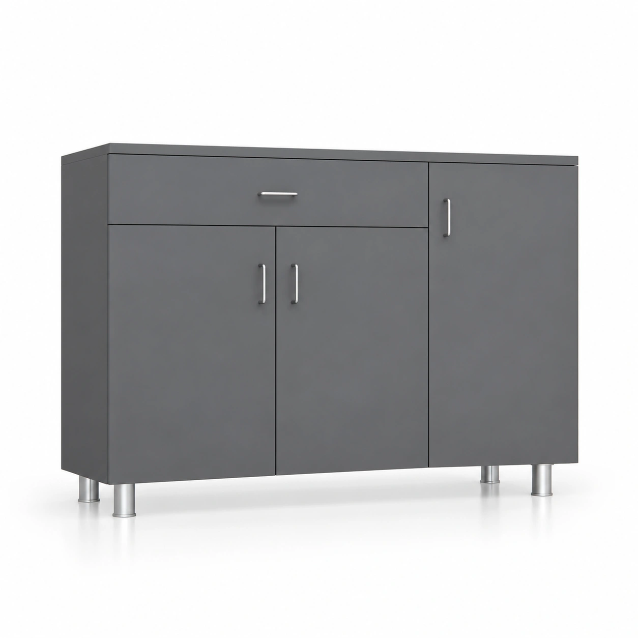 SP-KITCAB-076K_1 3 Door Multipurpose Cabinet with Drawer in Slated Grey Finish(Free Installation) - Image 1