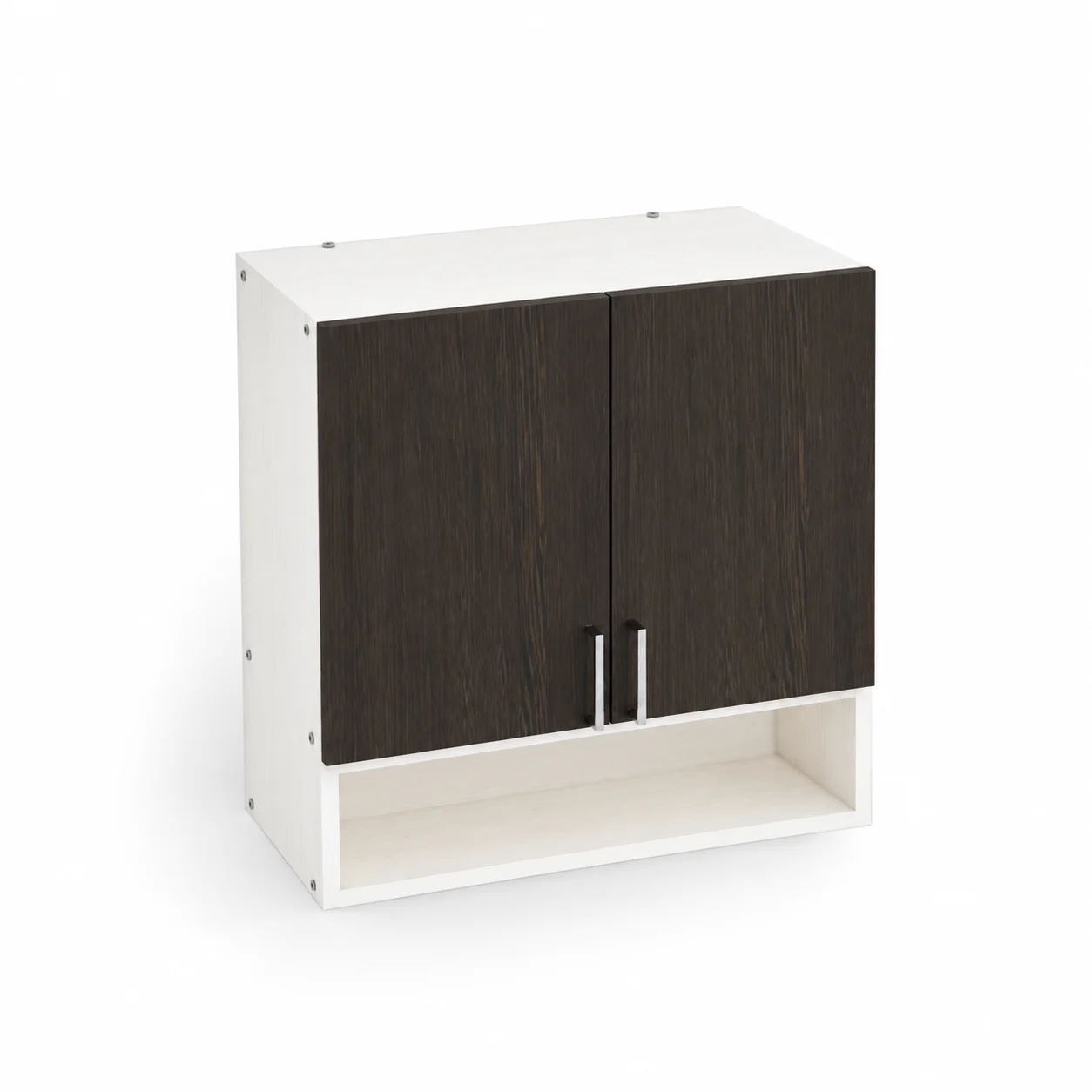 SP-2DHSW-KS-1814HALF 2 Doors Modular Wall Cabinet With Open Shelves In Flowery Wenge & Highland Pine Finish (DIY) - Image 1